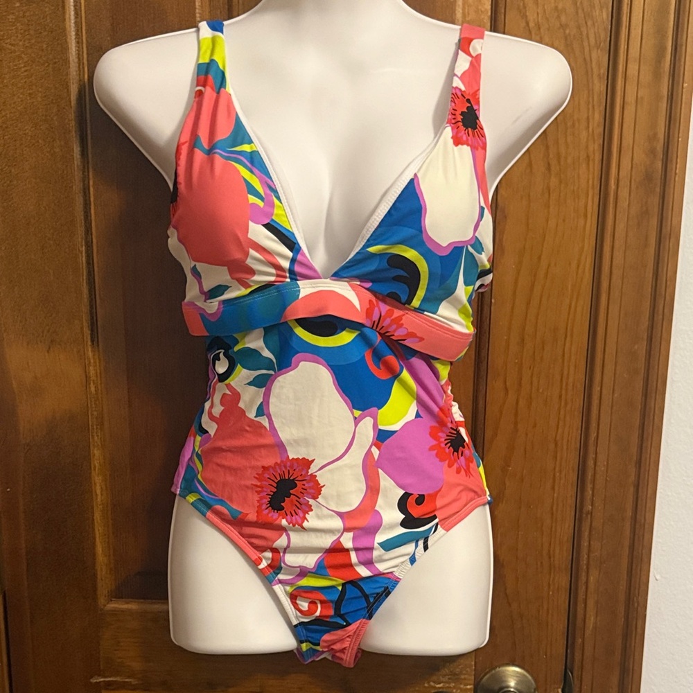 Colorful Floral Women Swim One Piece